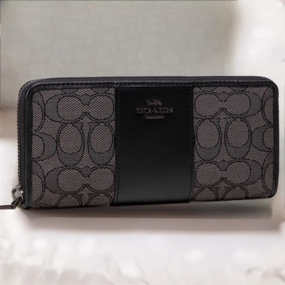 NWT Coach Boxed Slim Accordion Zip Wallet in Signature Textile Jacquard - Picture 3 of 6